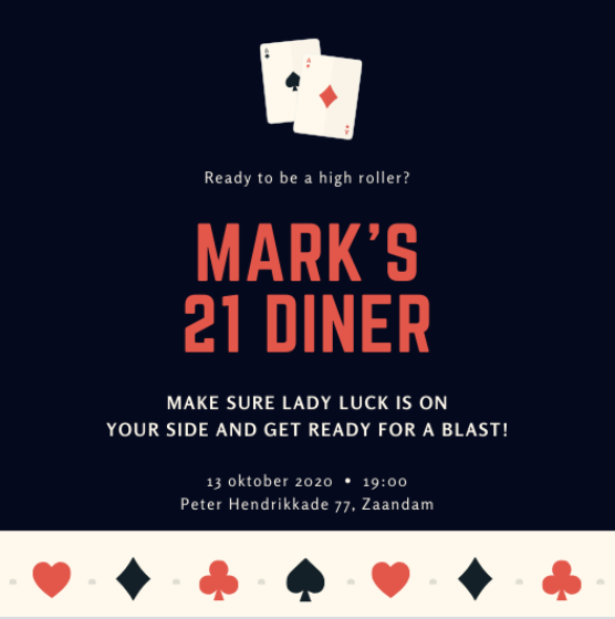 Uitnodiging 21 diner voorbeeld 3